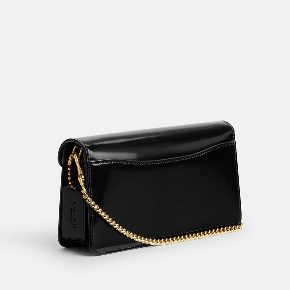 Coach Tabby Spazzolato Leather Chain Clutch