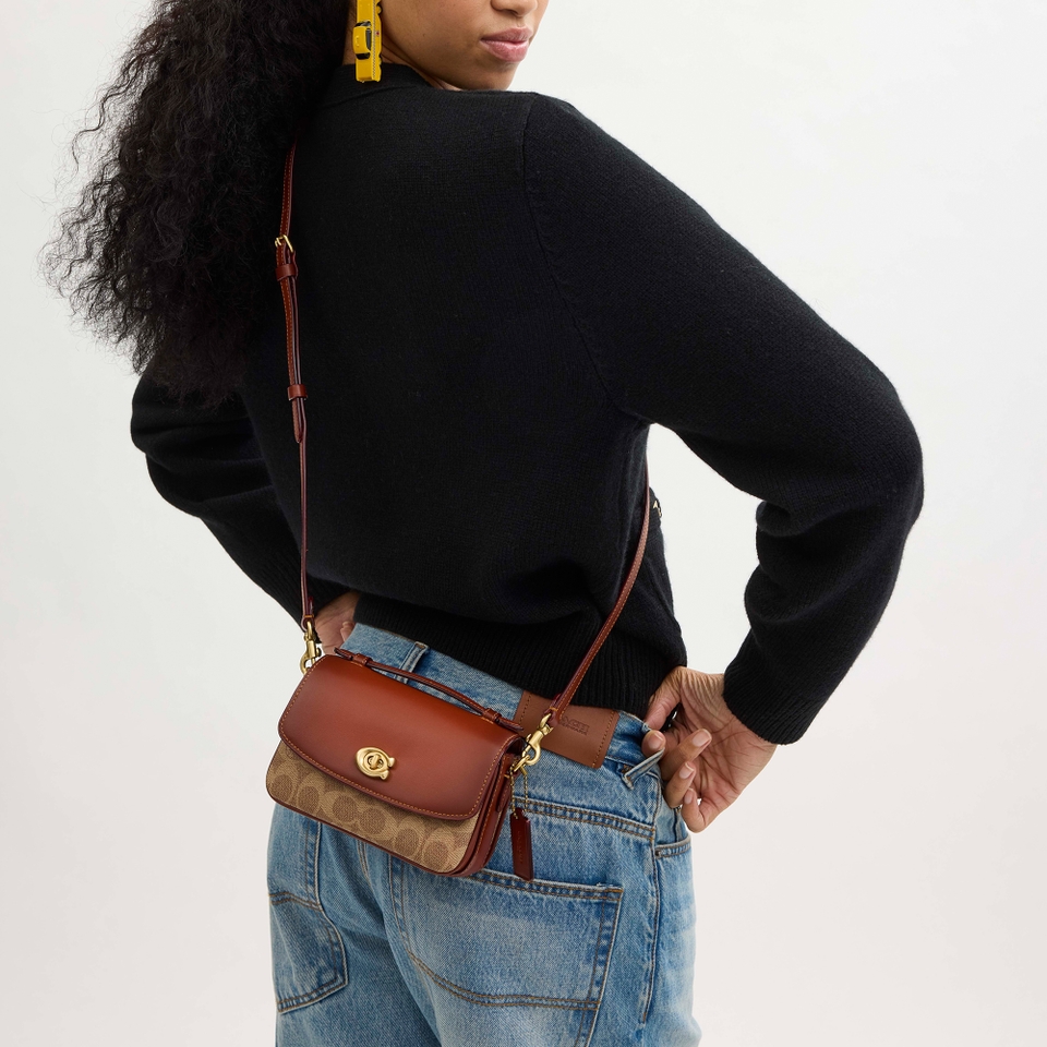 Coach Cassie 17 Signature Leather and Canvas Crossbody Bag