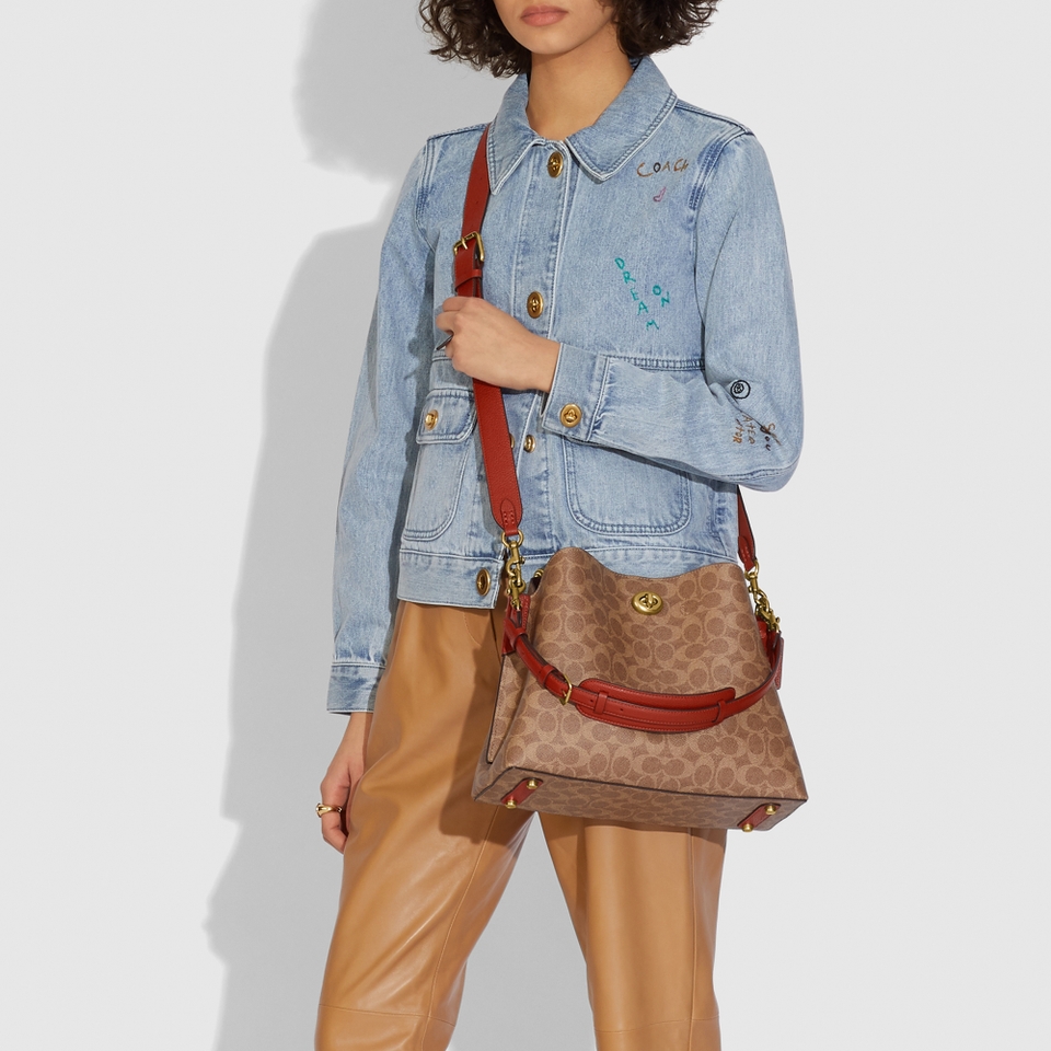 Coach Willow Signature Canvas and Leather Shoulder Bag