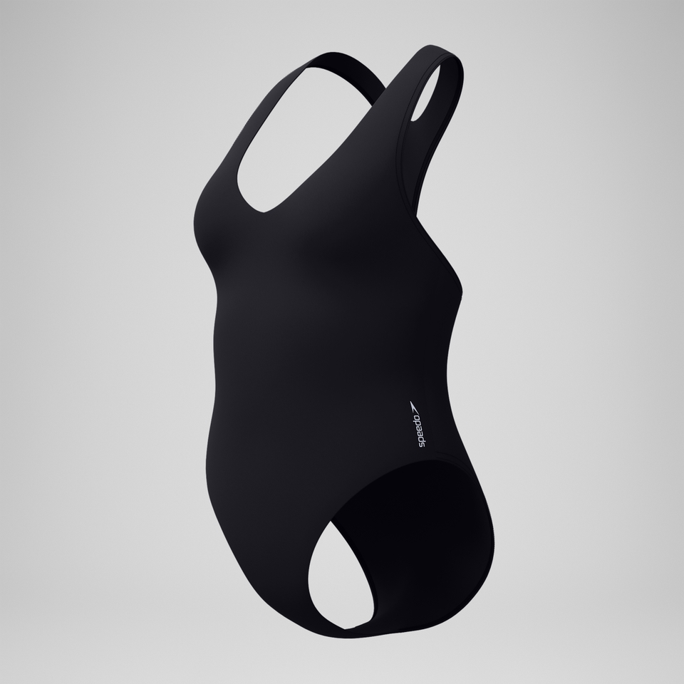 Women's Solid Racerback One Piece Black