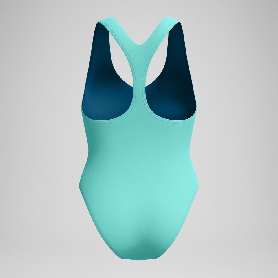 Klassischer Racerback-Badeanzug Türkis für Damen
