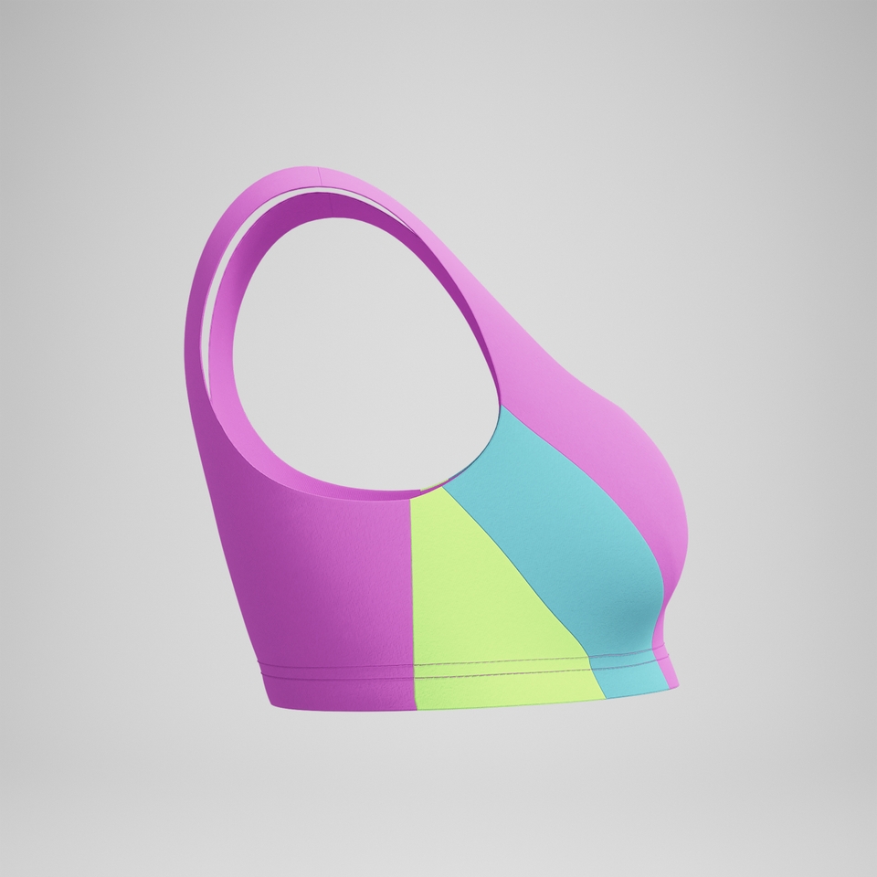 Women's Colorblock Scoop Bikini Top Black/Blue