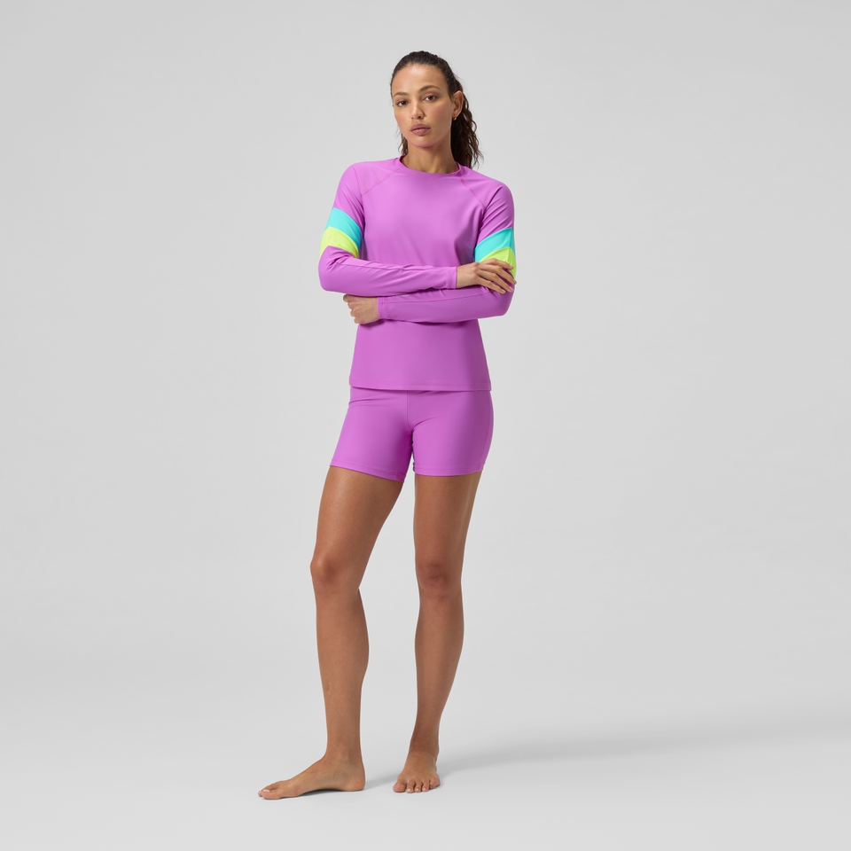 Women's Colorblock Long Sleeve Rashguard Purple