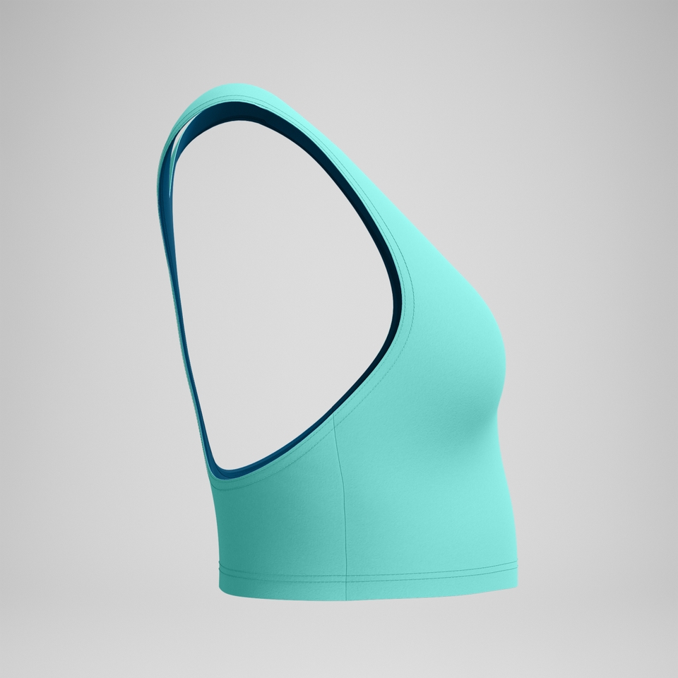 Women's Solid Racerback Bikini Crop Top Teal