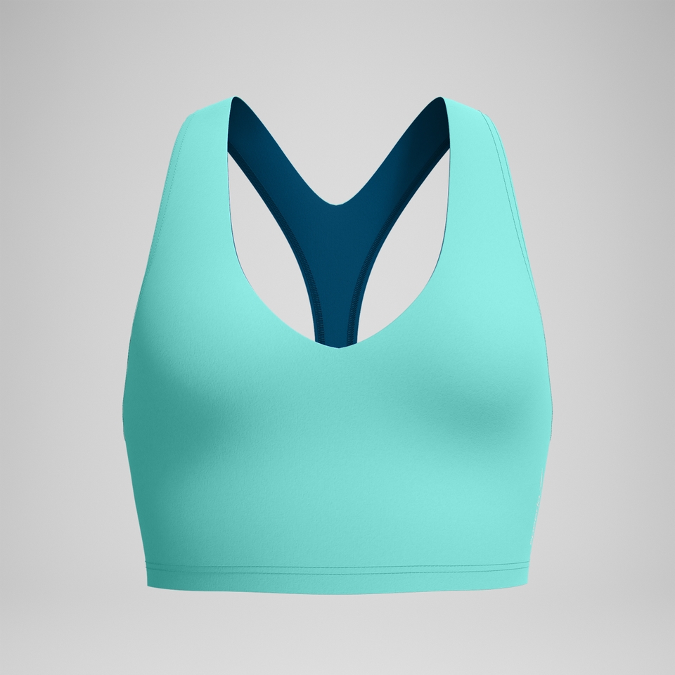 Women's Solid Racerback Bikini Crop Top Teal
