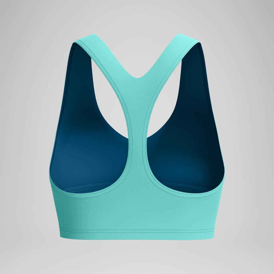 Women's Solid Racerback Bikini Crop Top Teal
