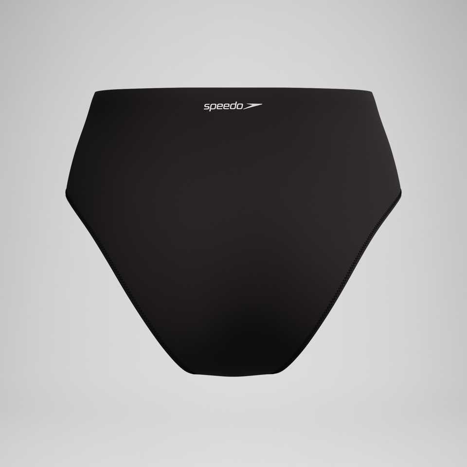 Women's Colourblock Hi Waist Bikini Bottom Black