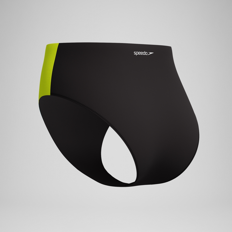 Women's Colourblock Hi Waist Bikini Bottom Black