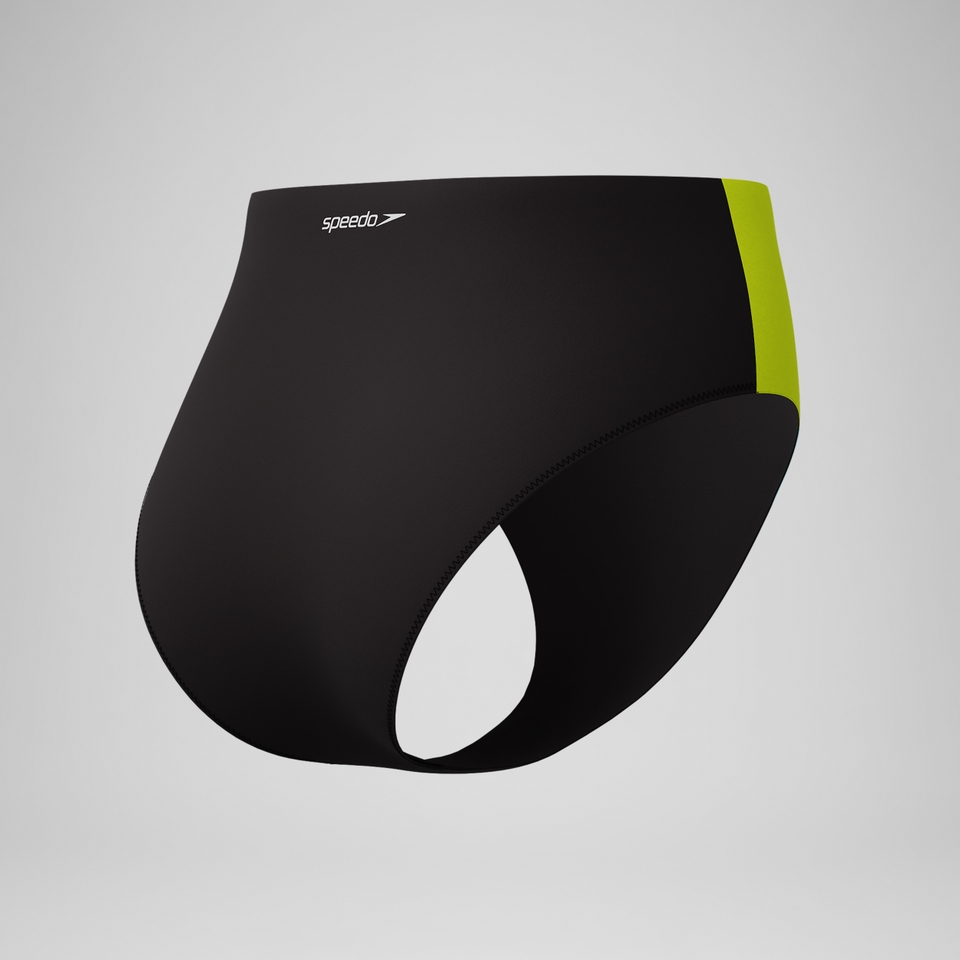 Women's Colourblock Hi Waist Bikini Bottom Black