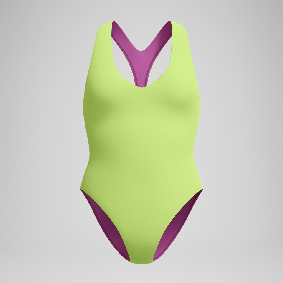 Women's Solid Racerback One Piece Yellow