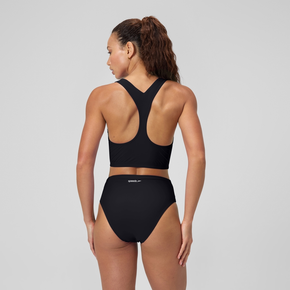 Women's Solid Highwaist Bikini Bottom Black