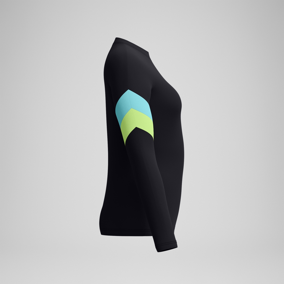 Women's Colorblock Long Sleeve Rashguard Black/Blue