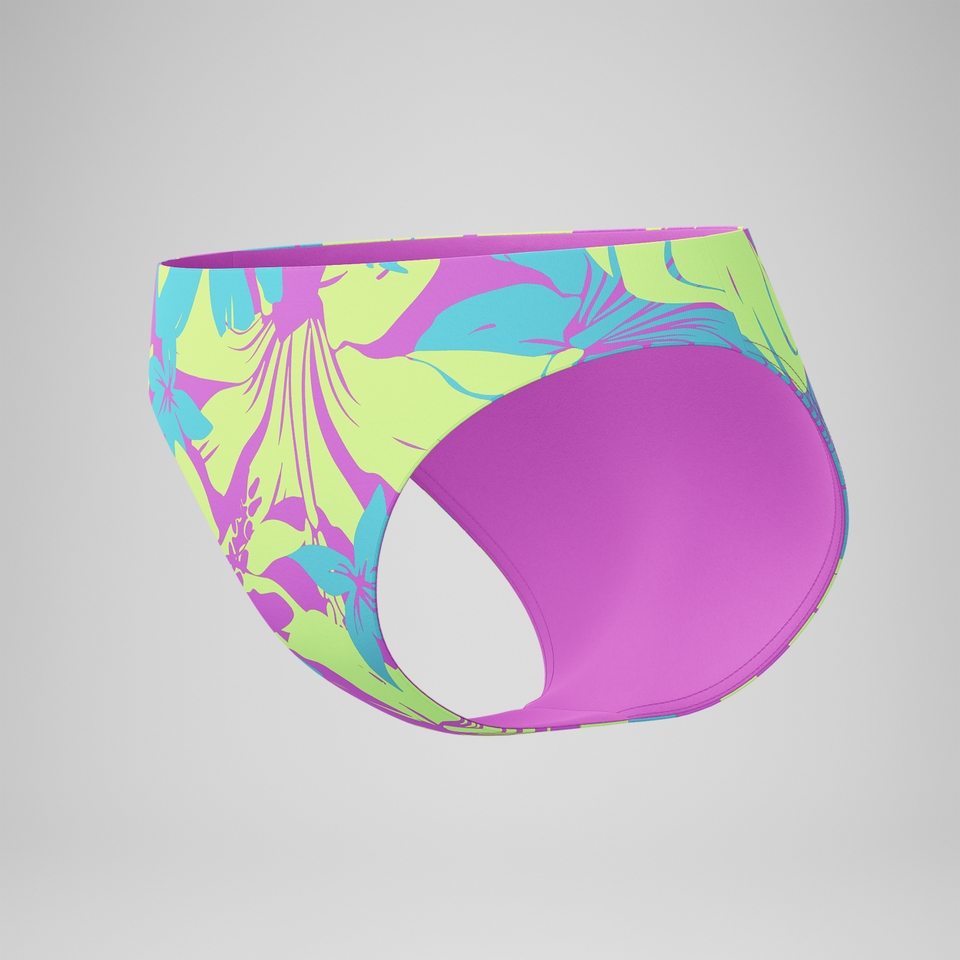 Women's Printed Classic Bikini Bottom Blue/Yellow