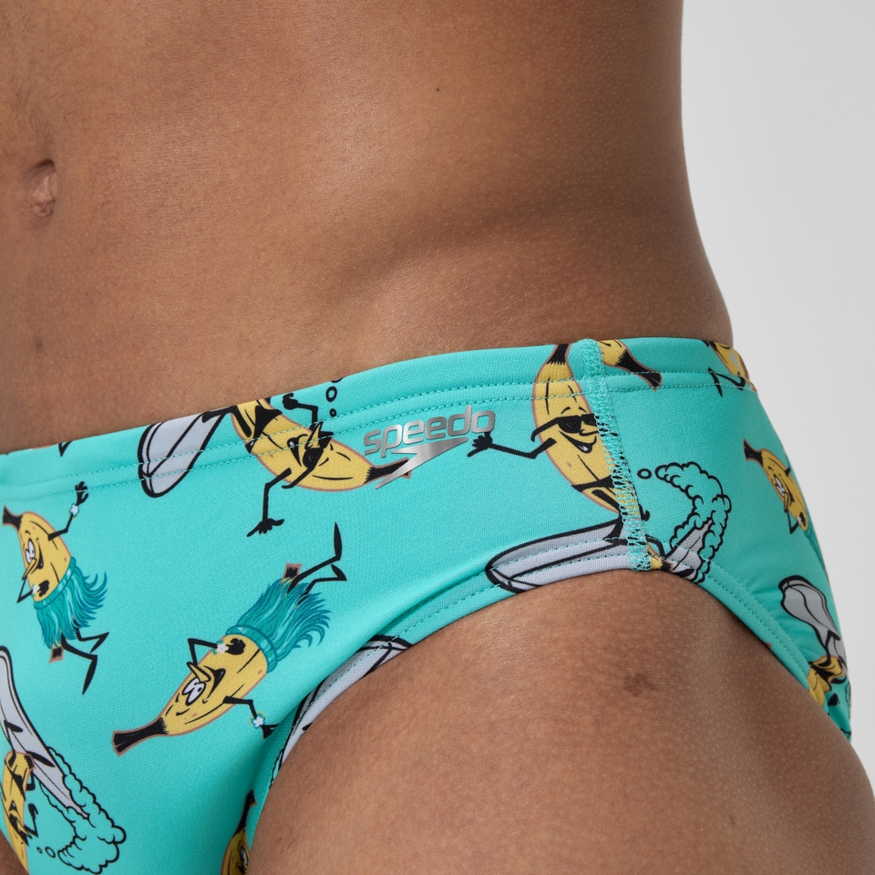 Men's Printed One Brief Green