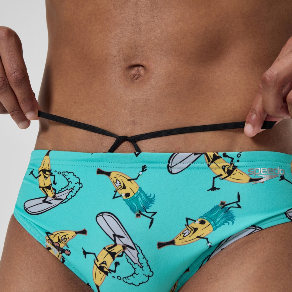 Men's Printed One Brief Green