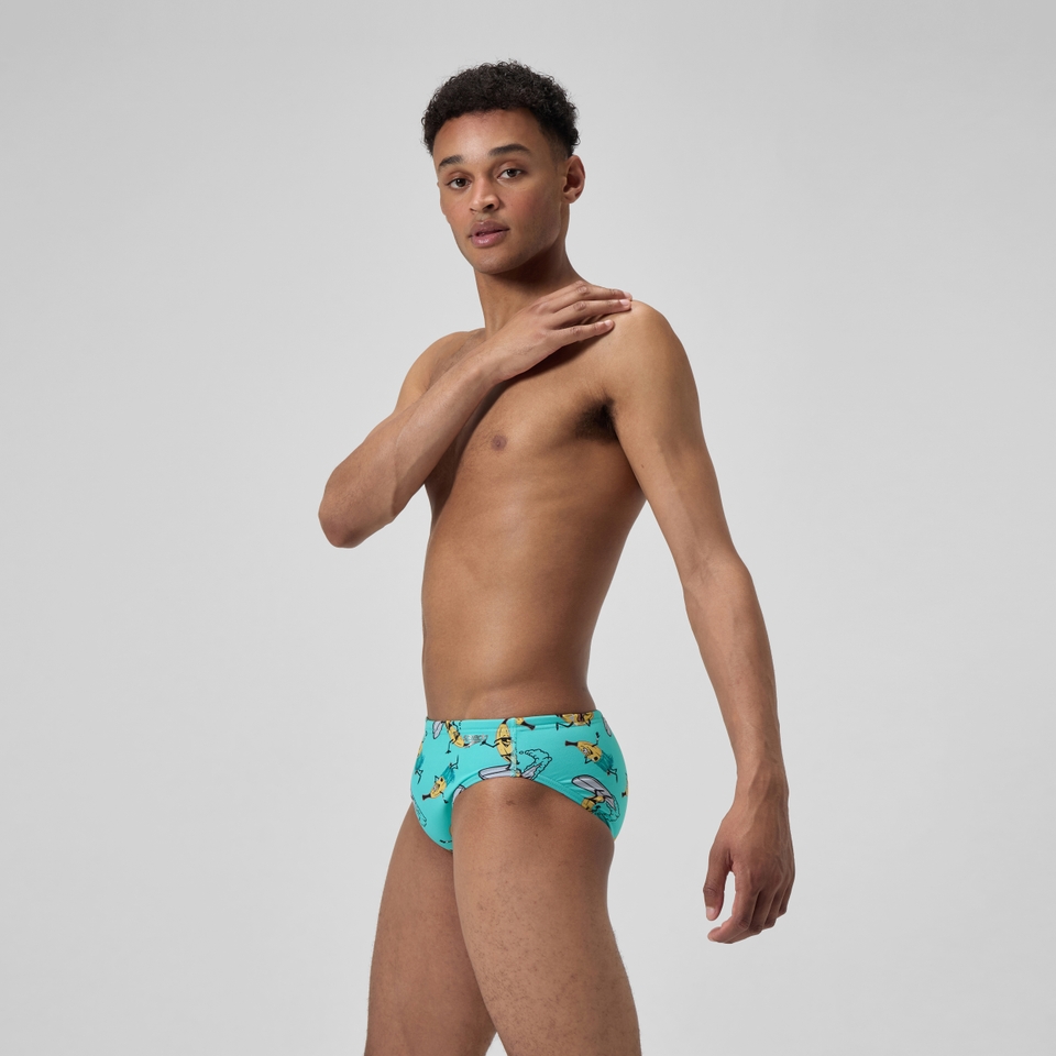 Men's Printed One Brief Green