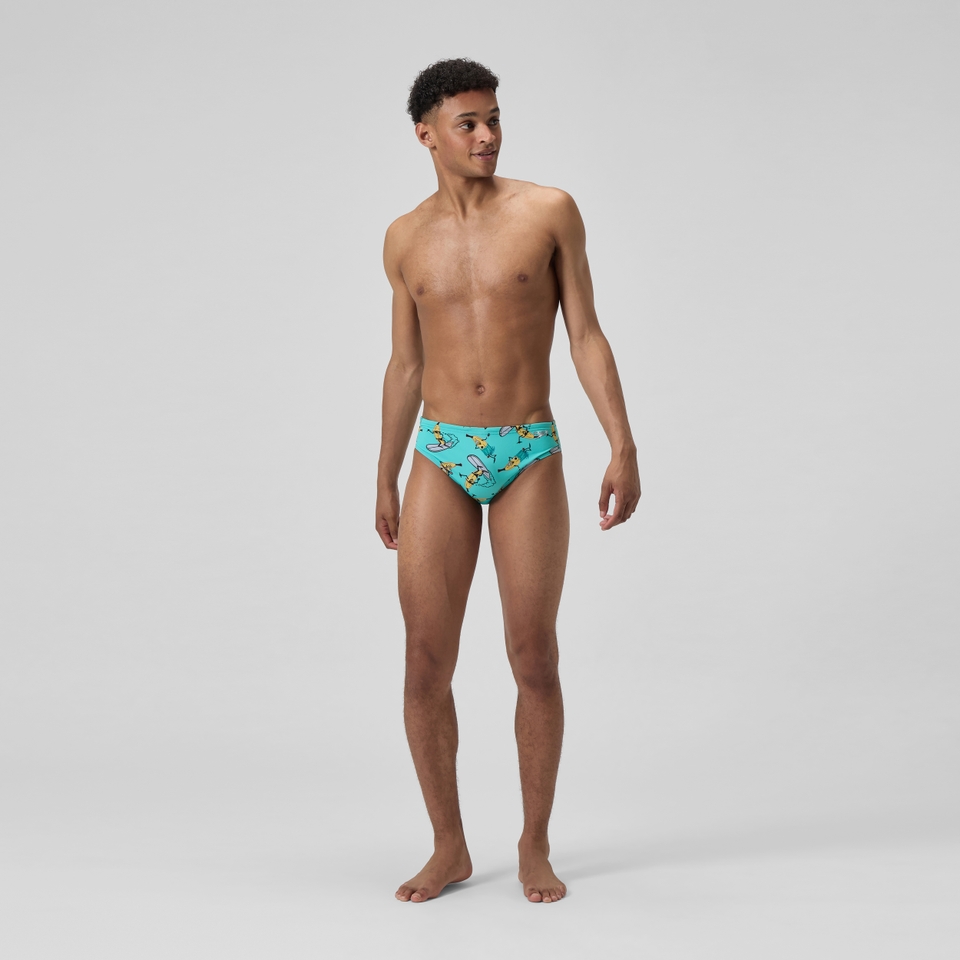 Men's Printed One Brief Green