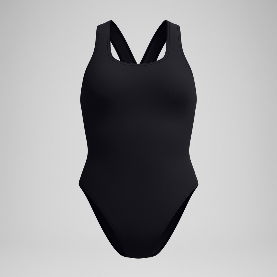 Women's Solid Super Pro One Piece Black