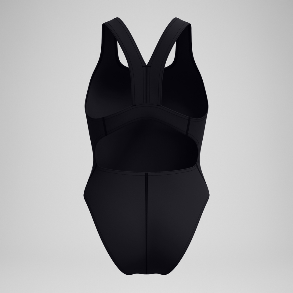 Women's Solid Super Pro One Piece Black