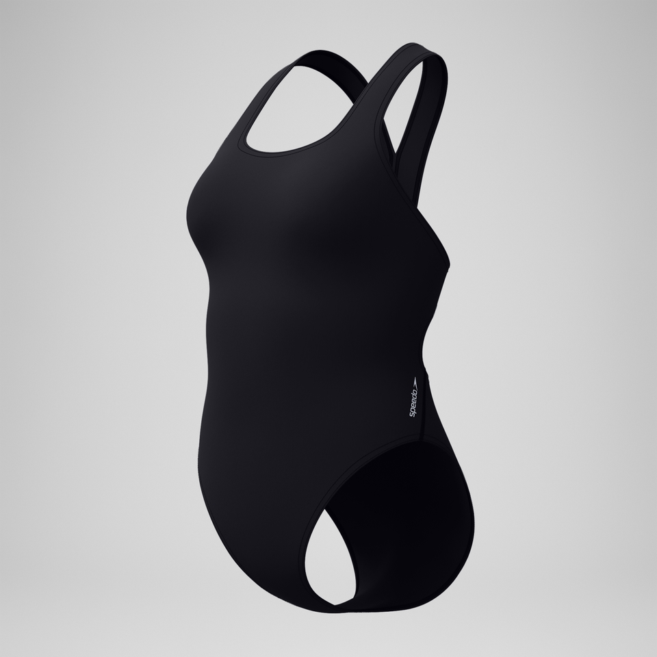 Women's Solid Super Pro One Piece Black