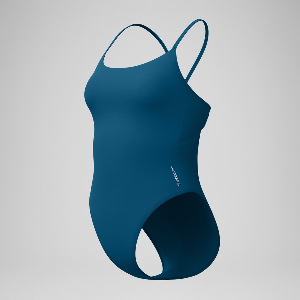 Women's Solid Racerback One Piece Blue