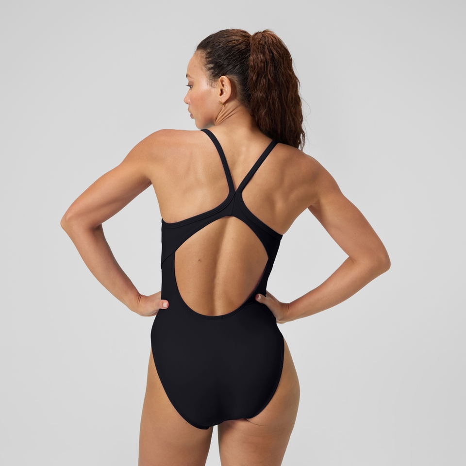 Women's Solid Racerback One Piece Black