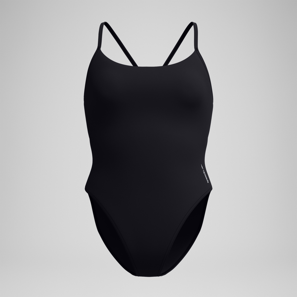 Women's Solid Racerback One Piece Black