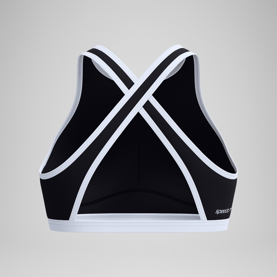 Women's Bound Highneck Crop Top Black