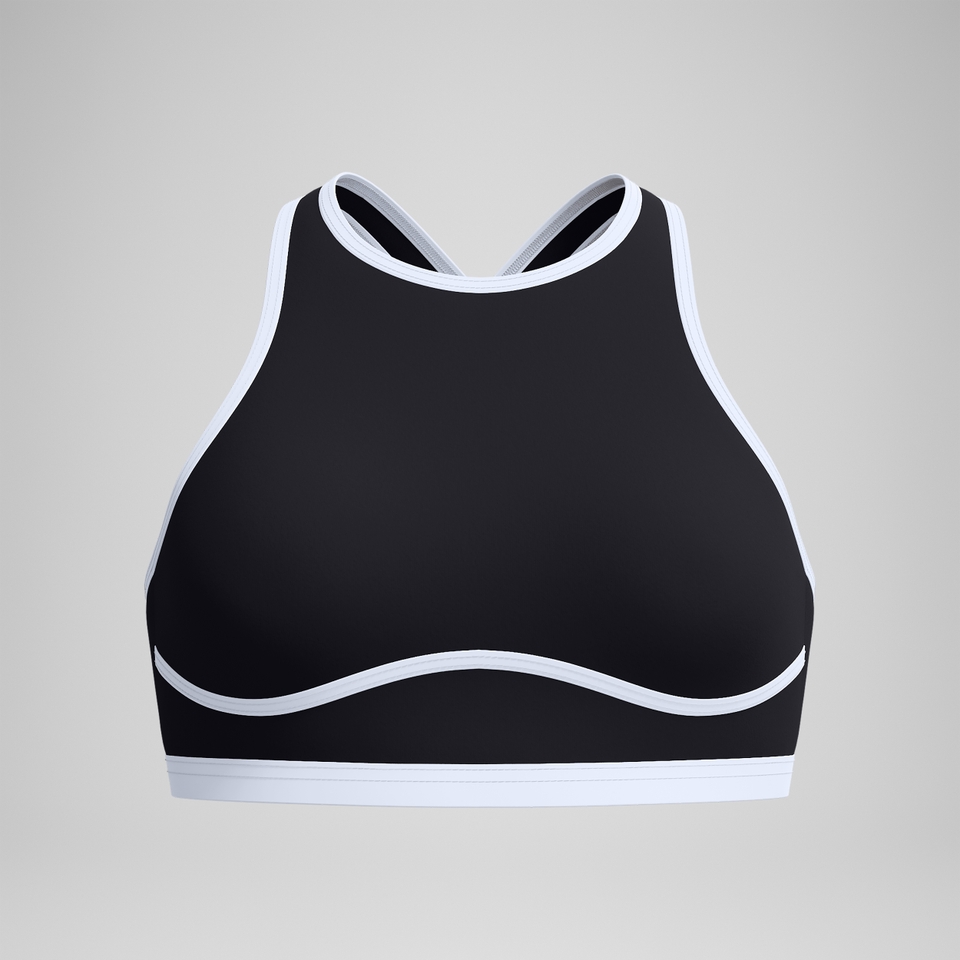 Women's Bound Highneck Crop Top Black