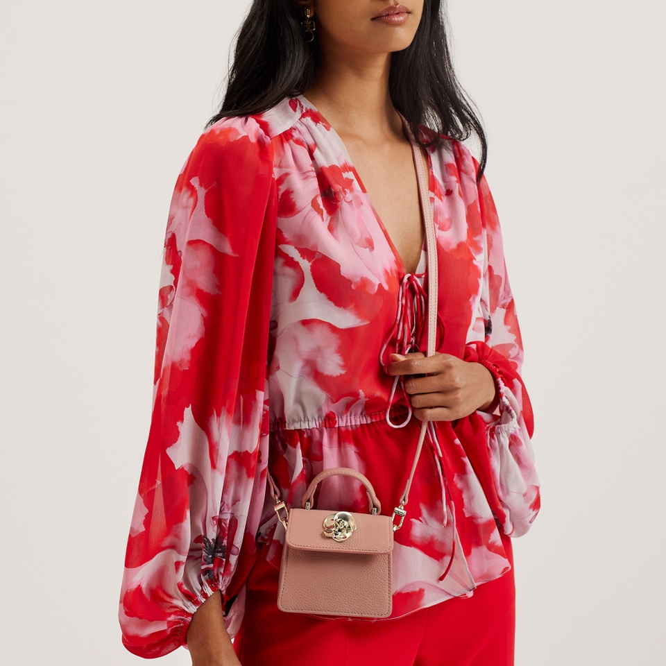 Ted Baker Roslie Rose Pebble-Grain Leather Mini Bag
