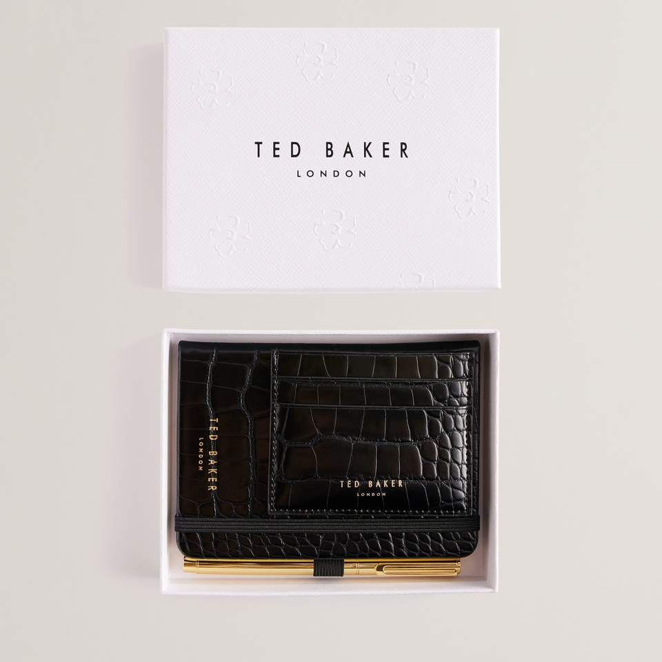 Ted Baker Peryyy Croc A6 Notebook And Cardholder Gift Set