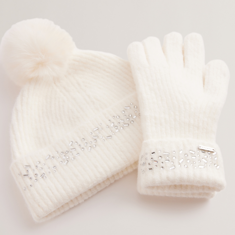 Ted Baker Keriis Knitted Hat And Gloves Set