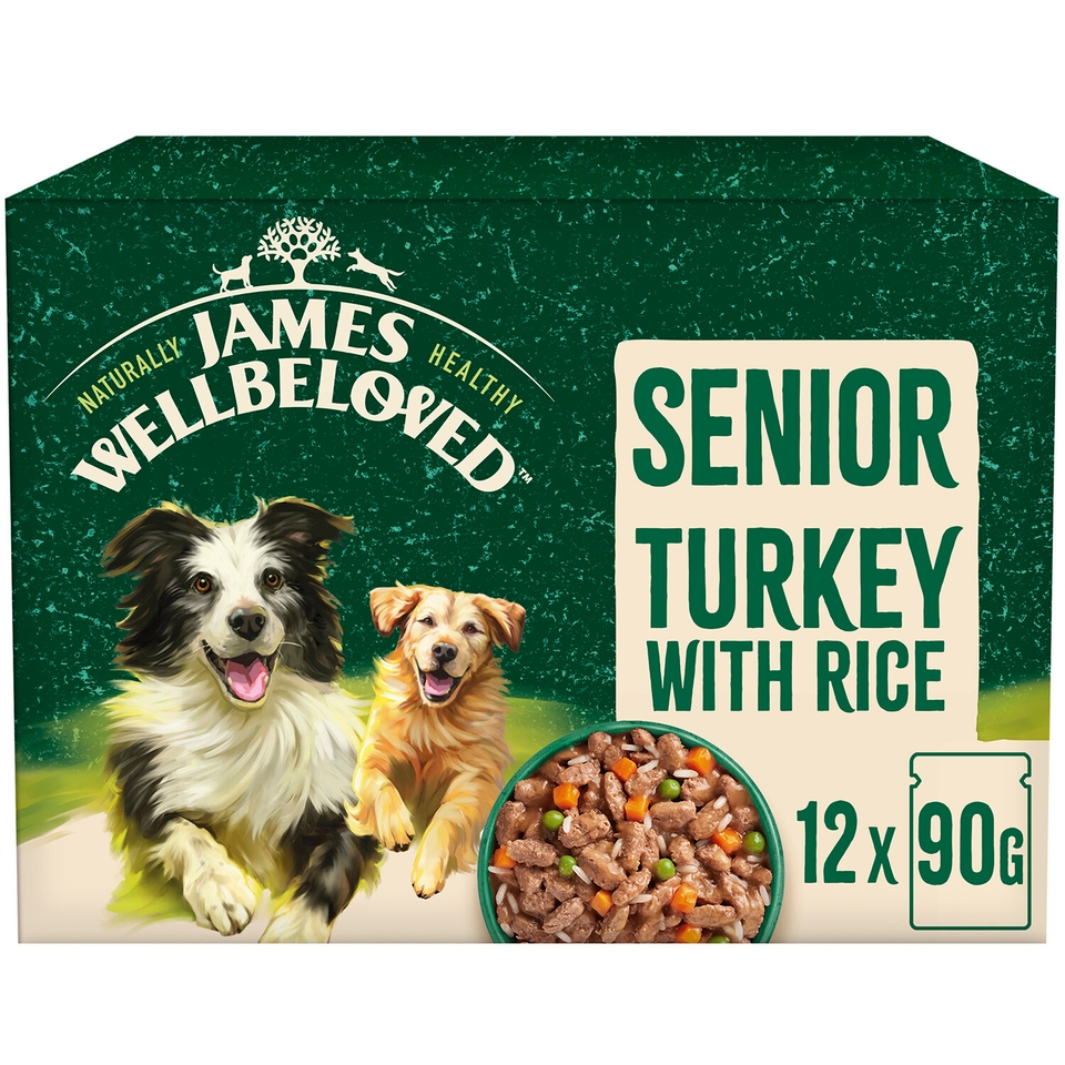 Senior Turkey & Rice in Gravy Wet Dog Food Pouches 12 pouches