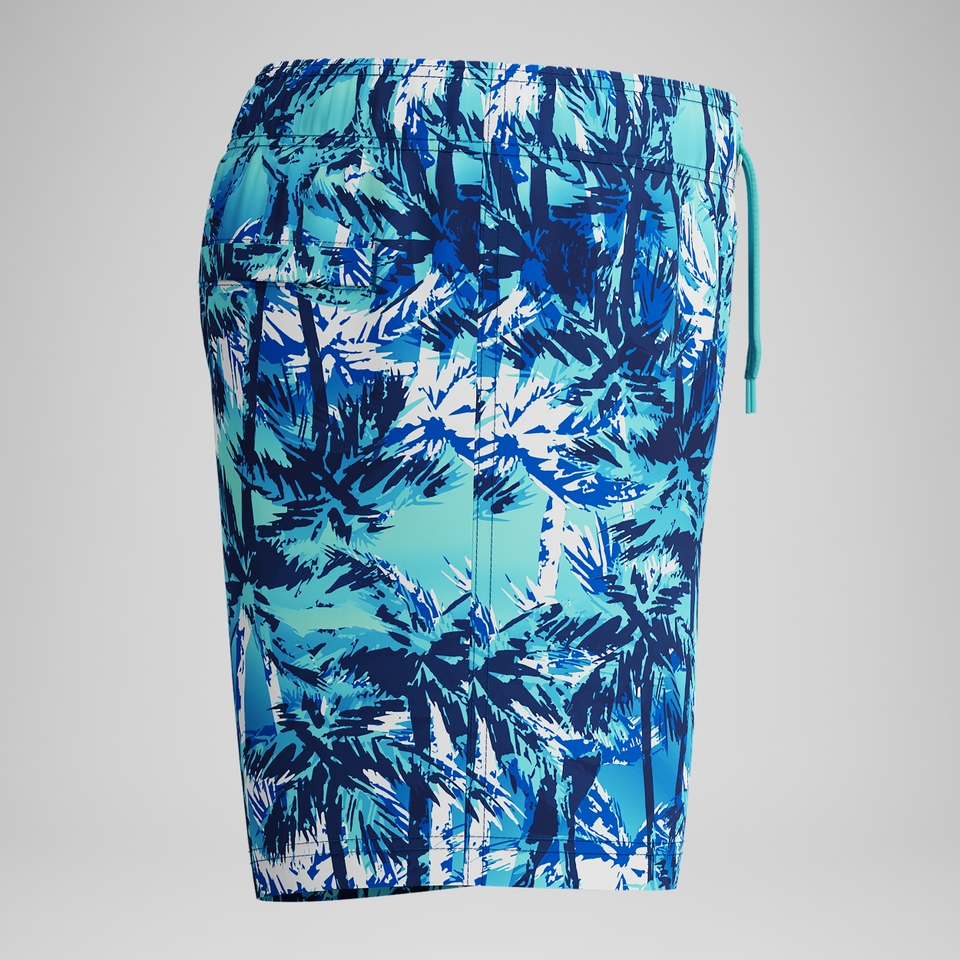 Bedruckte Badeshorts 33 cm Blau für Jungen