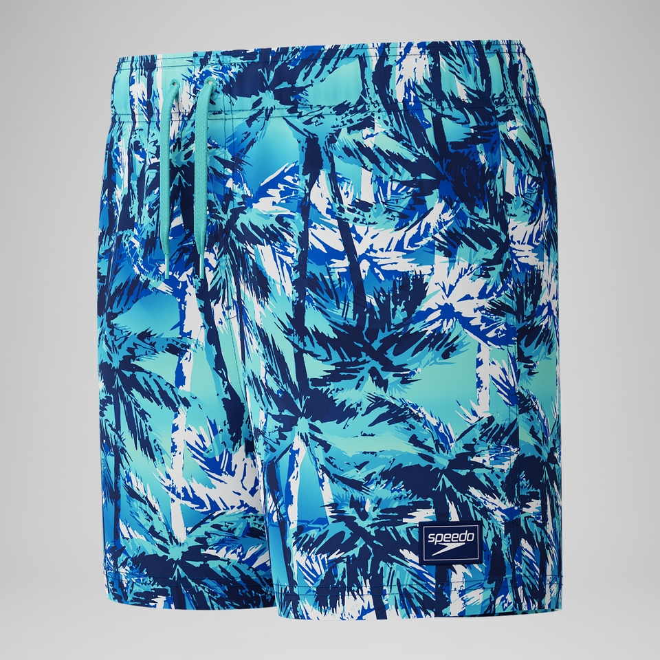 Bedruckte Badeshorts 33 cm Blau für Jungen