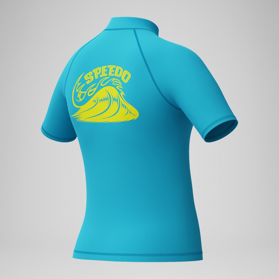 Kurzärmliges Bedrucktes Rash-Top Blau für Jungen
