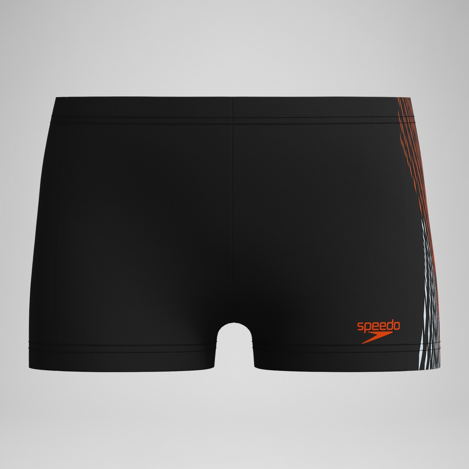 Plastisol Placement-Aquashorts Schwarz/Rot für Jungen