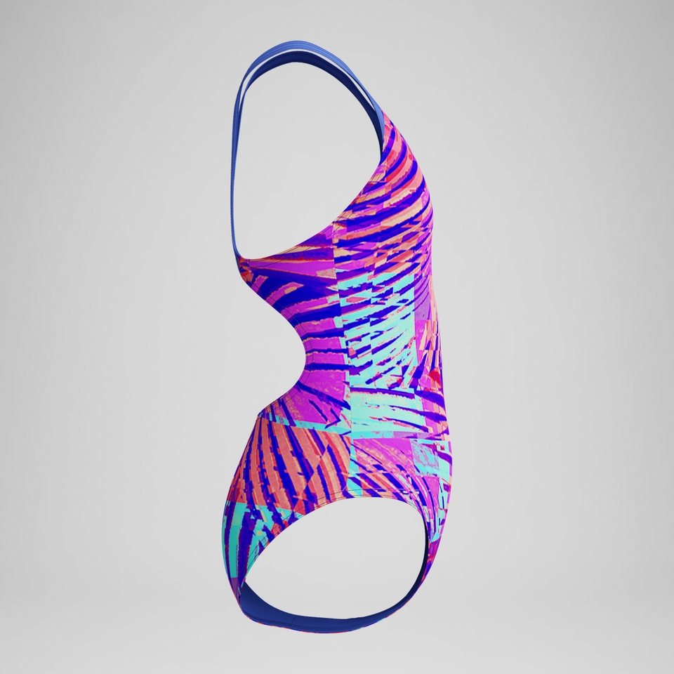 Maillot de bain Fille Spashback imprimé numérique rose/bleu