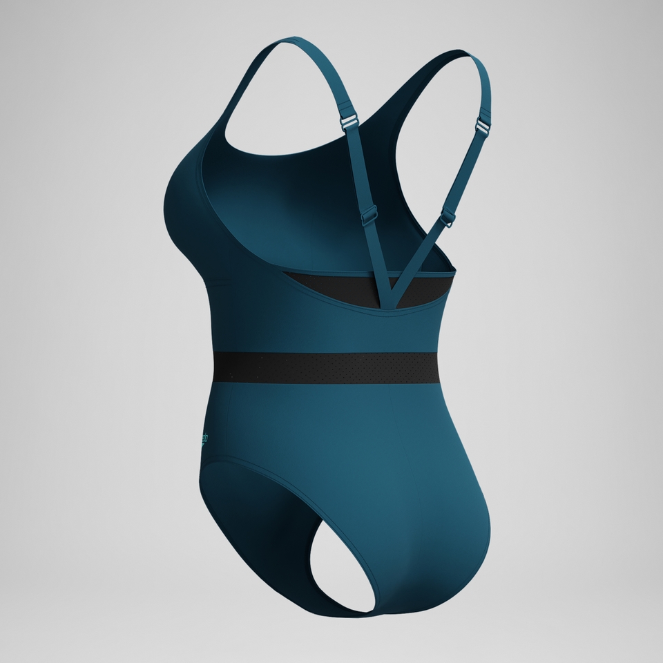 Maillot de bain Femme effet galbant LuniaGlow sarcelle foncé/noir