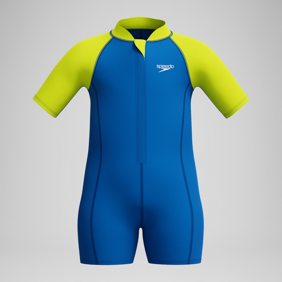 Essential Schwimmlern-Neopren-Badeanzug Blau/Gelb für Jungen