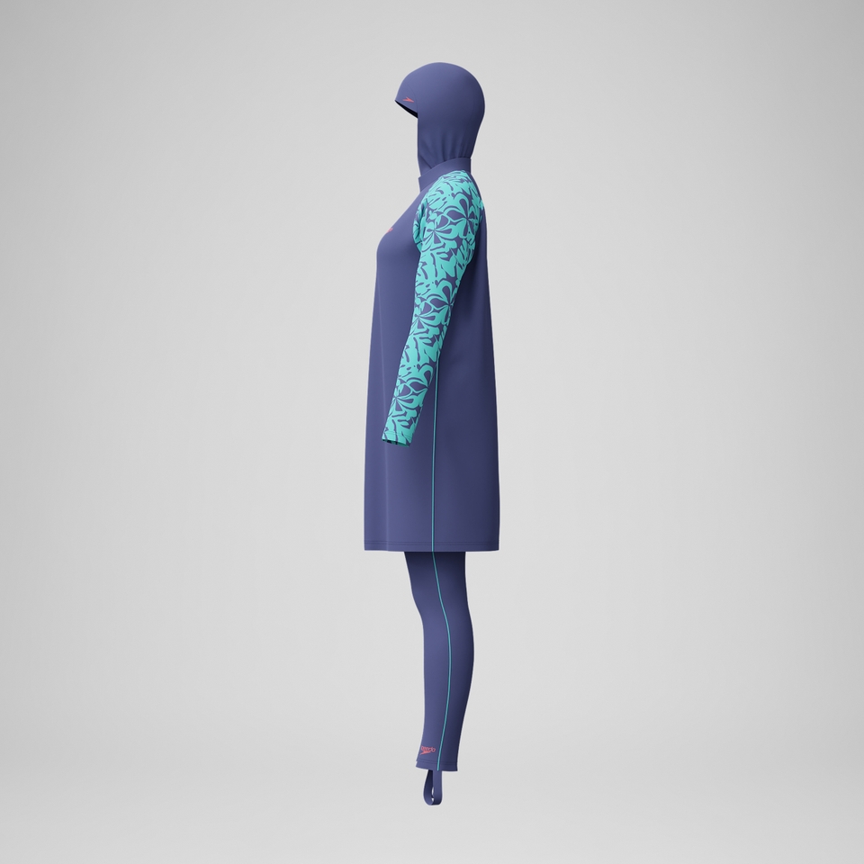 Dreiteiliger Badeanzug Blau/Grün für Damen
