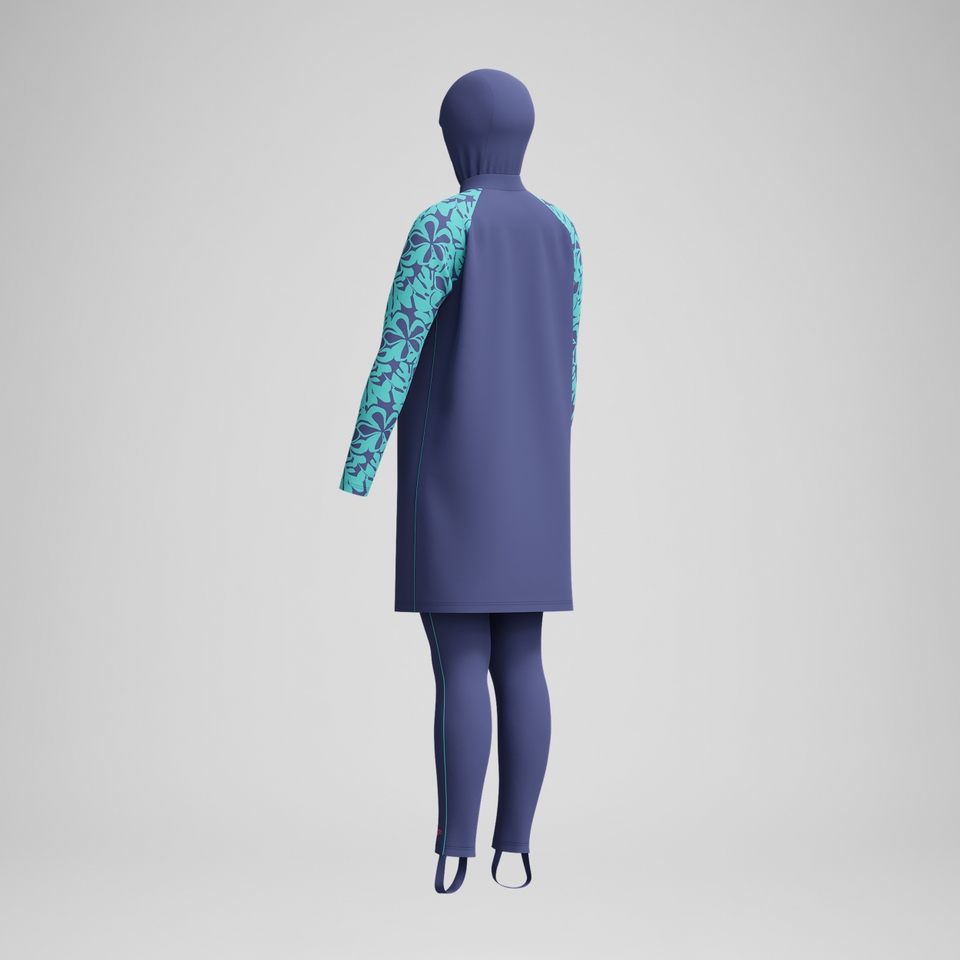 Dreiteiliger Badeanzug Blau/Grün für Damen