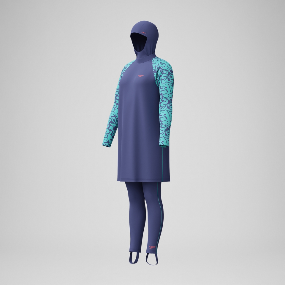 Dreiteiliger Badeanzug Blau/Grün für Damen