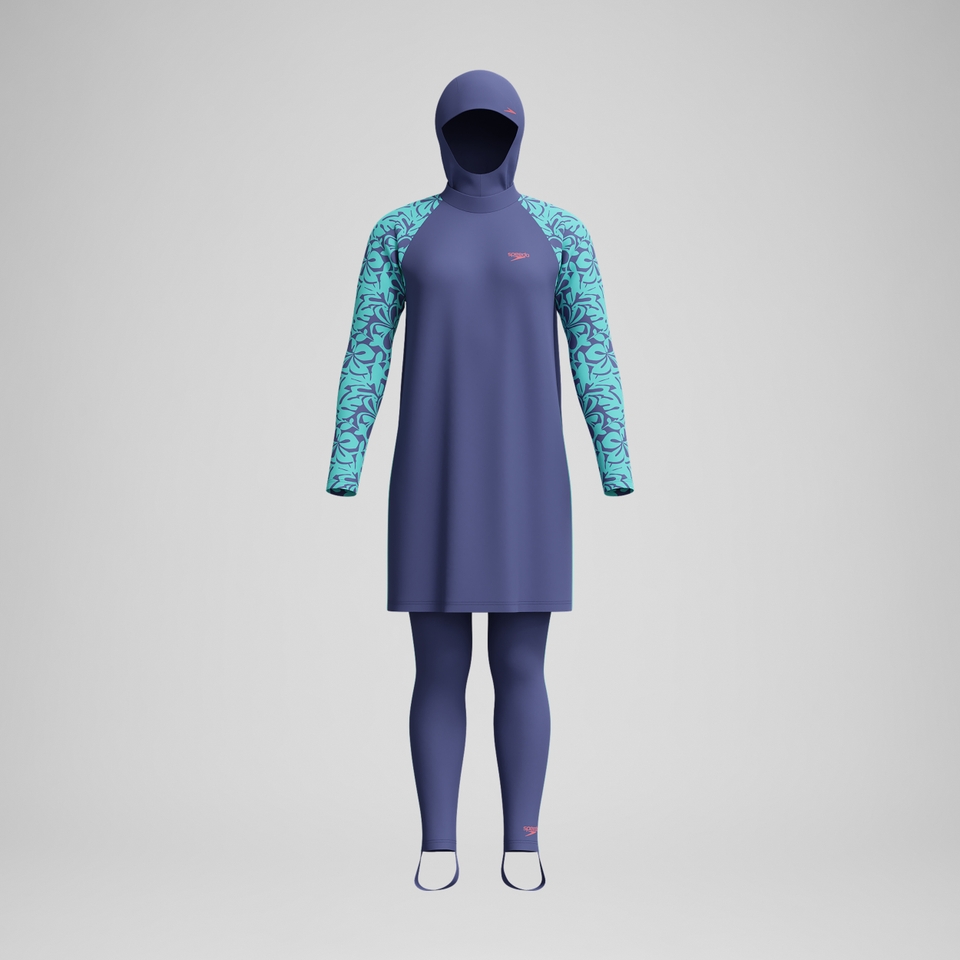 Dreiteiliger Badeanzug Blau/Grün für Damen