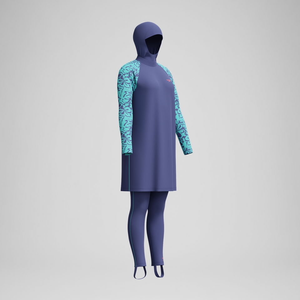 Dreiteiliger Badeanzug Blau/Grün für Damen