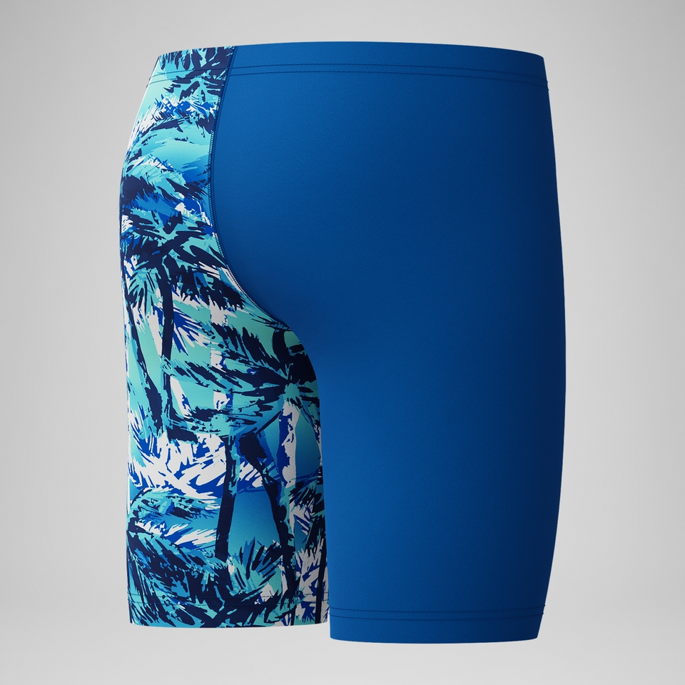 Bedruckte Schwimmhose mit V-Cut Blau für Jungen