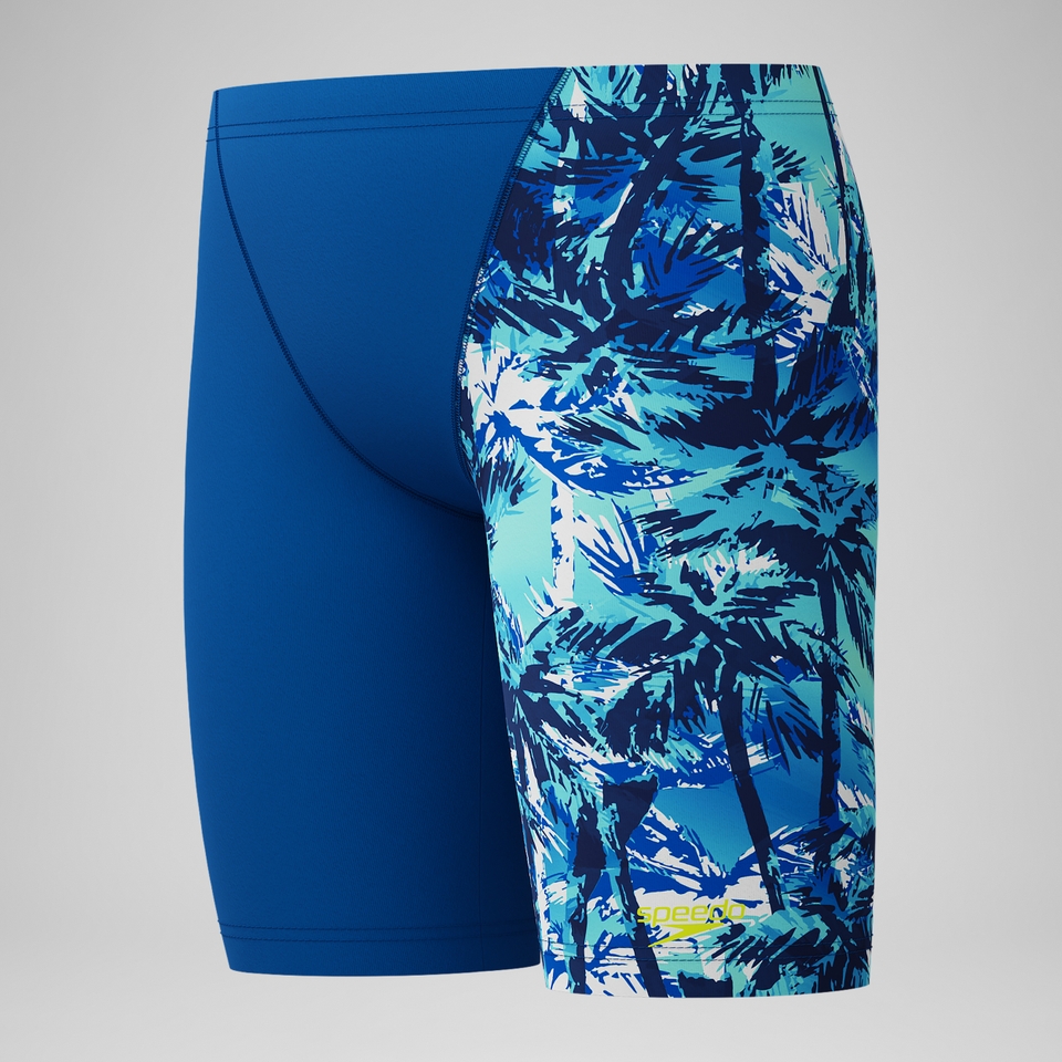 Bedruckte Schwimmhose mit V-Cut Blau für Jungen