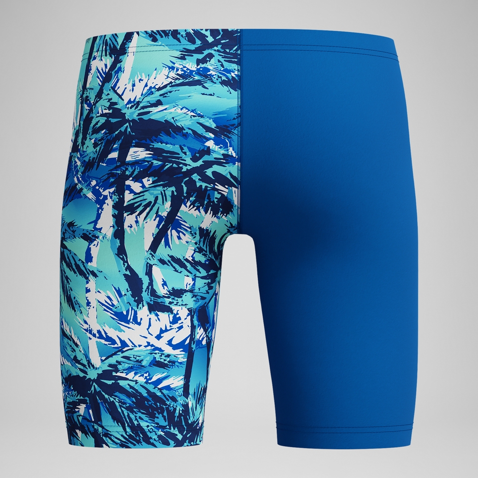 Bedruckte Schwimmhose mit V-Cut Blau für Jungen