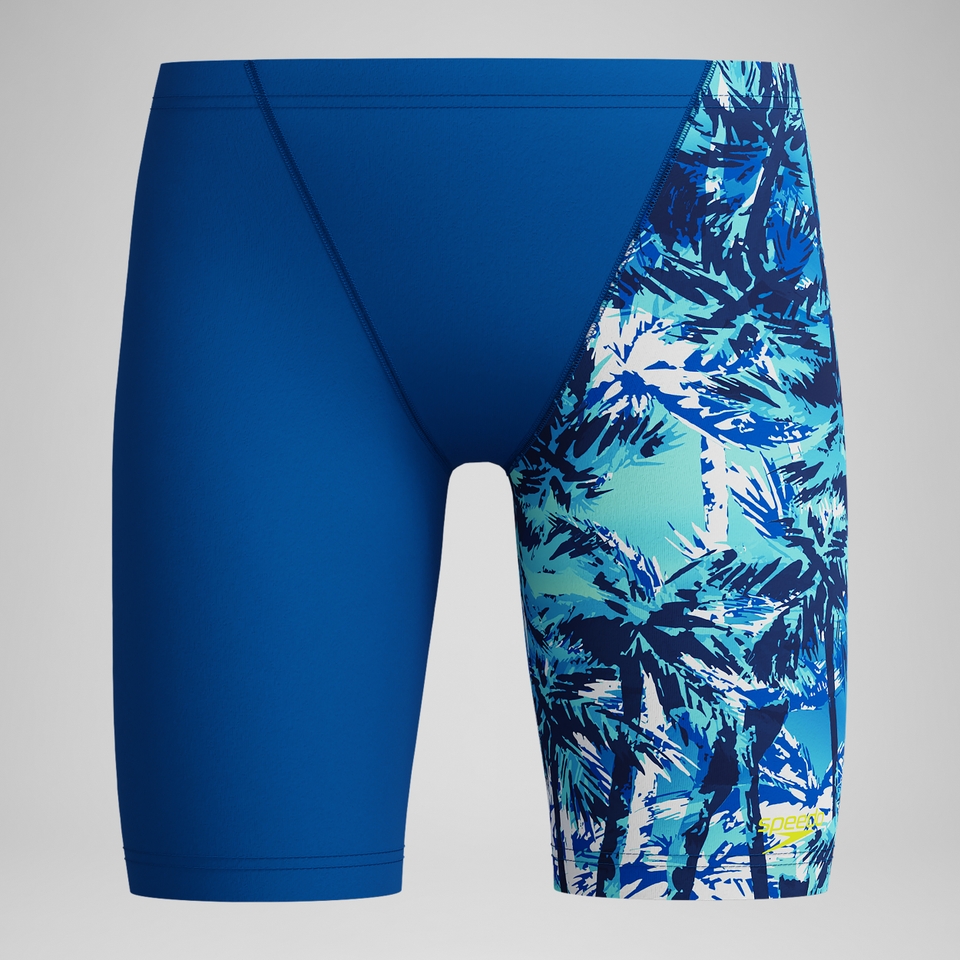 Bedruckte Schwimmhose mit V-Cut Blau für Jungen