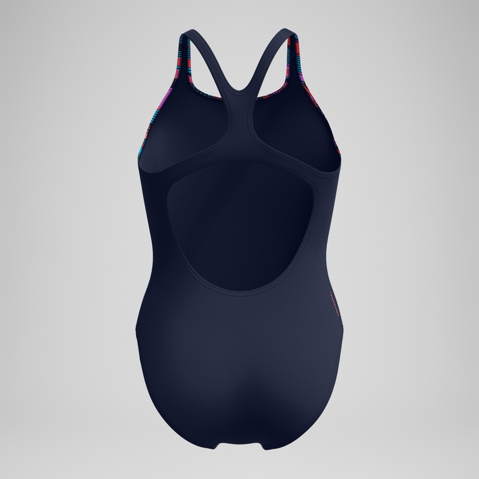 Women's Digital Printed Medalist Swimsuit Blue/Pink